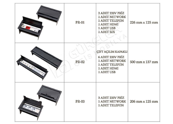 aksesuar ürünleri masa üstü priz aparatı